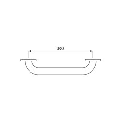 Barre d'appui droite Basic époxy 35050W Blanc 300 mm