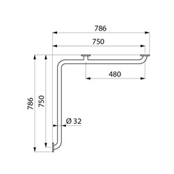 Barre coudée d'angle 2 murs 5120S UltraSatin  