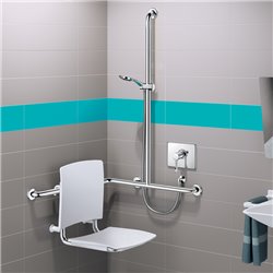 Barre d'angle 2 murs avec remontée verticale 5481GP2 UltraPolish, à gauche remontée fixe
