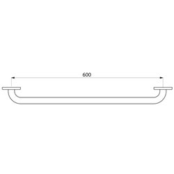 Barre d'appui droite 5058P2 Ø25 mm, 600 mm UltraPolish