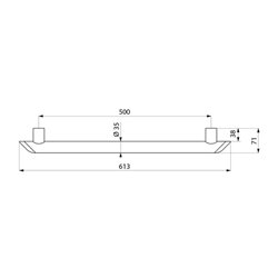 Barre d'appui droite 511905W 500 mm blanc mat