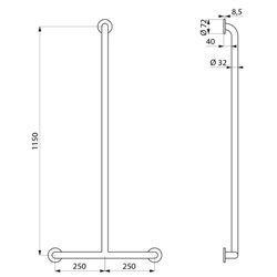 Barre de maintien en T 5440S UltraSatin  