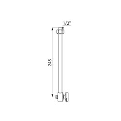 Barre d'appui droite ECO brillant 530 300 mm inox
