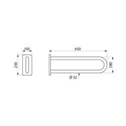 Appui fixe 5161N blanc brillant 650 mm