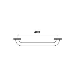 Barre d'appui droite Basic époxy 350504W Blanc 400 mm
