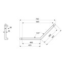 Barre d'appui coudée à 135° 511982W 400x400 mm blanc mat