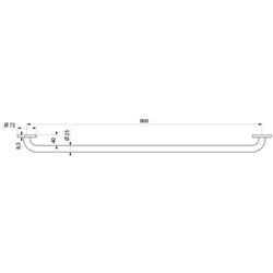Barre d'appui droite 5059P2 Ø25 mm, 900 mm UltraPolish