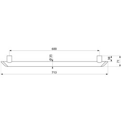 Barre d'appui droite 511906W 600 mm blanc mat