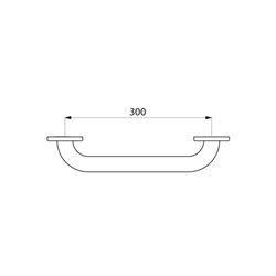 Barre d'appui droite 5050P2 Ø32 mm, 300 mm UltraPolish