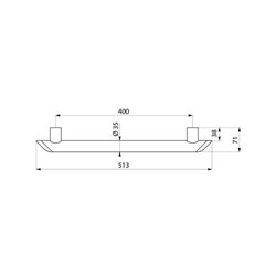 Barre d'appui droite 511904C 400 mm anthracite métallisé