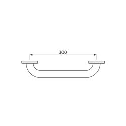 Barre d'appui droite Basic satiné 35050S 300 mm  