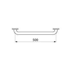 Barre d'appui droite Basic époxy 350505W Blanc 500 mm