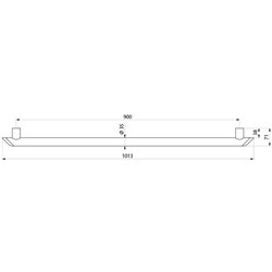 Barre d'appui droite 511909W 900 mm blanc mat