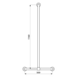 Barre de maintien en T 5441S UltraSatin avec remontée coulissante