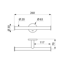 Porte-papier WC double rouleaux 510082P poli brillant