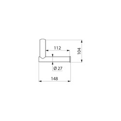 Porte-papier WC pour barre rabattable 511965W blanc mat