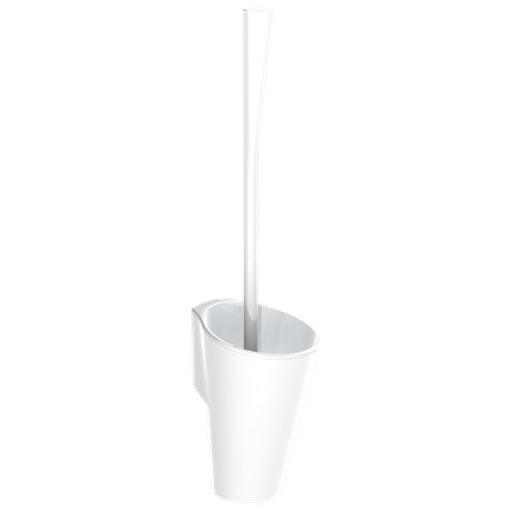 Pot à balai WC avec manche long 4051N blanc brillant