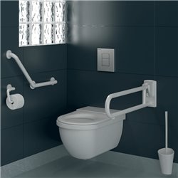 Pot à balai WC avec manche long 4051N blanc brillant