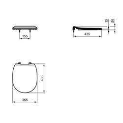 Abattant ultra-fin E772301 charnières inox