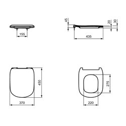 Abattant T352701 ultra-fin frein de chute
