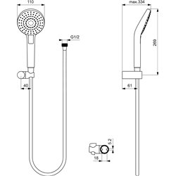 Ideal Standard Pommeau de douche IDEALRAIN EVO JET douchette ronde