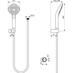 Set de douche B2240AA Idealrain Evo douchette diamant 3 jets