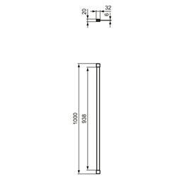 Barre de douche K9382VA plafond de fixation