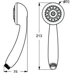 Douchette D6037AA Aqua ronde diamètre 7 cm