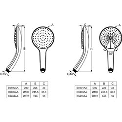 Douchette B9401AA Idealrain diamètre 8 cm