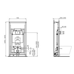 Bâti-support Prosys Comfort R0145A6 mural et mécanique Hauteur ajustable, réservoir 80 mm