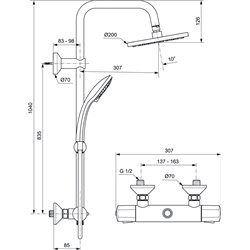 Colonne de douche D1130AA Olyos thermostatique