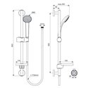 Ensemble de douche B9501AA Idealrain barre de douche 60 cm, douchette 1 jet