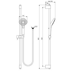 Ensemble de douche B2238AA Idealrain Evo douchette diamant 3 jets
