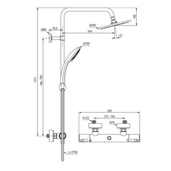 Colonne de douche D0495AA Okyris thermostatique