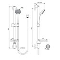 Ensemble de douche B9503AA Idealrain barre de douche 60 cm, douchette 3 jets