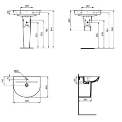 Lavabo Arc Connect Air E137801 60x46 cm simple