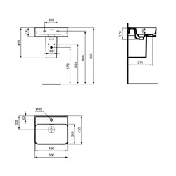 Lavabo Strada II T292801 50x43 cm simple