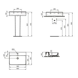 Lavabo Conca T369101 60x45 cm simple