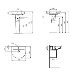 Lavabo Arc Connect Air E137901 55x46 cm simple