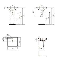 Lavabo Cube Connect Air E074601 50x45 cm simple