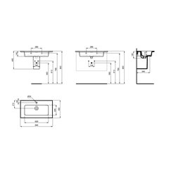 Lavabo Strada II T300301 84x46 cm simple