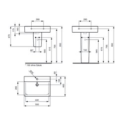 Lavabo Cube Connect E713901 55x46 cm simple