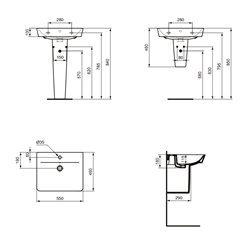 Lavabo Cube Connect Air E074401 55x46 cm simple