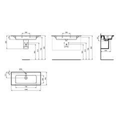Lavabo Strada II T300401 104x46 cm simple