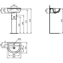 Lave-mains Ulysse E899101 45x35 cm simple