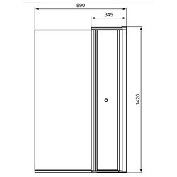 Connect Air E1137EO courbé avec volet amovible H 142 cm