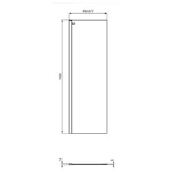 Paroi de douche fixe K9375EO Connect 2 70 cm profilés argent brillant