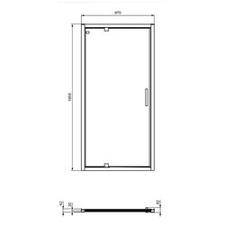 Porte de douche accès de face K9272EO Connect 2 100 cm profilés argent brillant