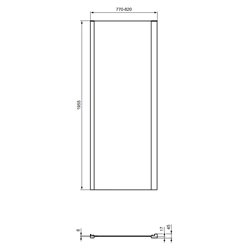 Paroi de douche K9299EO Connect 2 80 cm profilés argent brillant