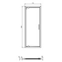 Porte de douche accès de face K9268EO Connect 2 80 cm profilés argent brillant